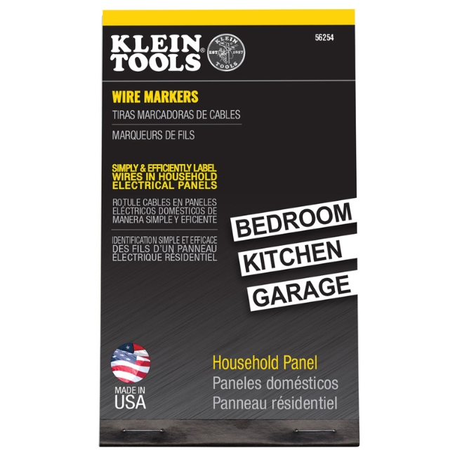 Klein 56254 Wire Marker Book for Household Electrical Panels