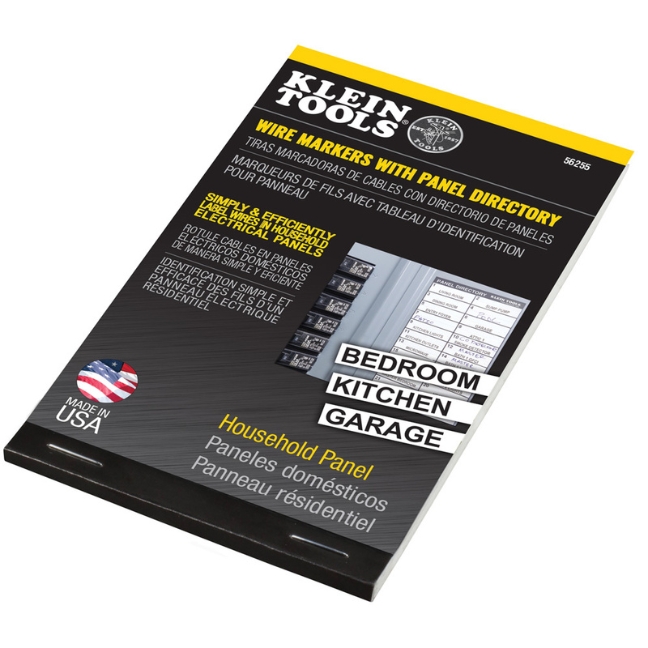 Klein 56255 Wire Marker Book for Household Electric Panels with Directory