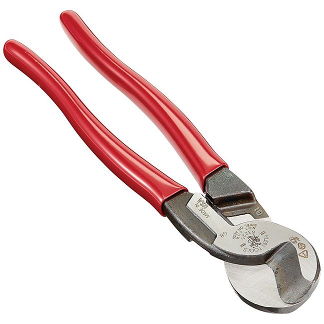 Klein 63225 9″ High-Leverage Cable Cutter with Plastic Dipped Handles