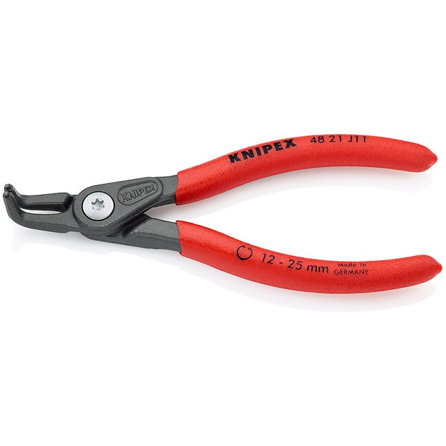 Knipex 4821J11 5-1/8″ Precision Internal Snap Ring Pliers – 90º Bent 3/64″ Tip for 15/32″ to 1″ Bore