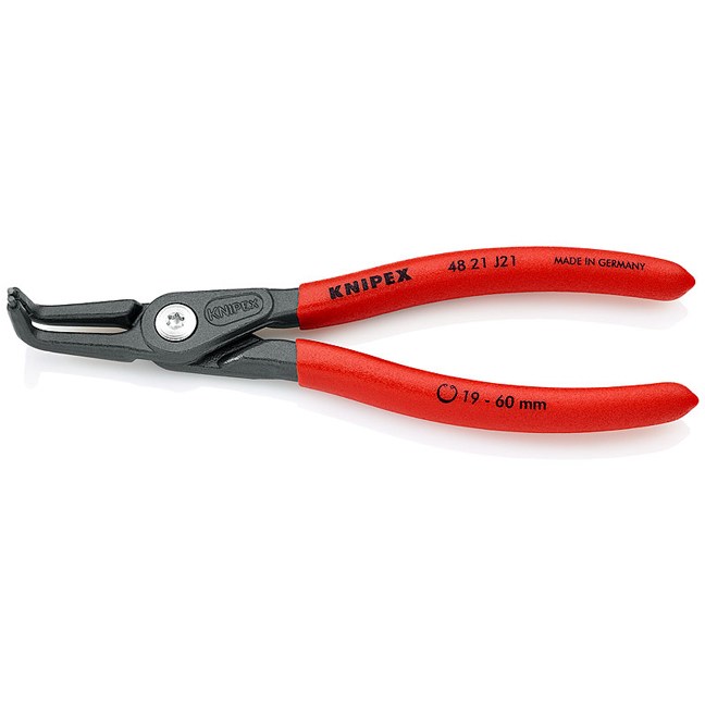 Knipex 4821J21 6-1/2″ Precision Internal Snap Ring Pliers – 90º Bent 5/64″ Tip for 3/4″ to 2-23/64″ Bore