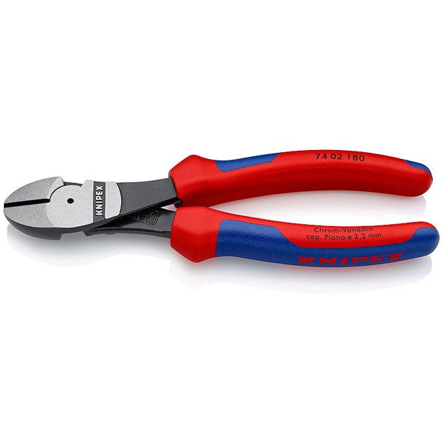 Knipex 7402180 7-1/4″ (180mm) High Leverage Diagonal Cutters with Multi-component Handles