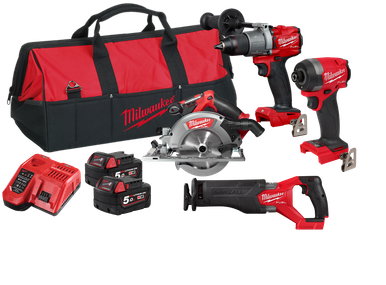 Milwaukee 4 Piece Power Pack 18V M18FPP4E3502B Combo
