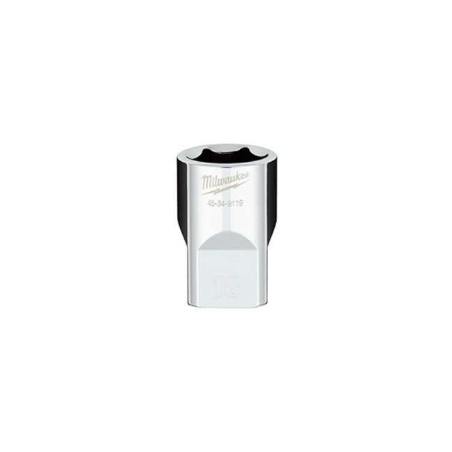 Milwaukee 45-34-9119 1/2″ Drive 18mm Metric 6-Point Standard Socket with FOUR FLAT Sides
