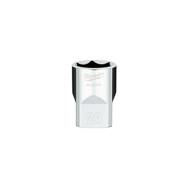 Milwaukee 45-34-9121 1/2″ Drive 20mm Metric 6-Point Standard Socket with FOUR FLAT Sides