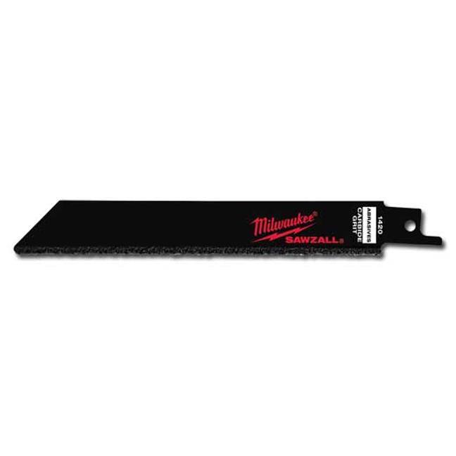 Milwaukee 48-00-1420 6″ Carbide Grit SAWZALL Blade for Hard Materials 3-Pack
