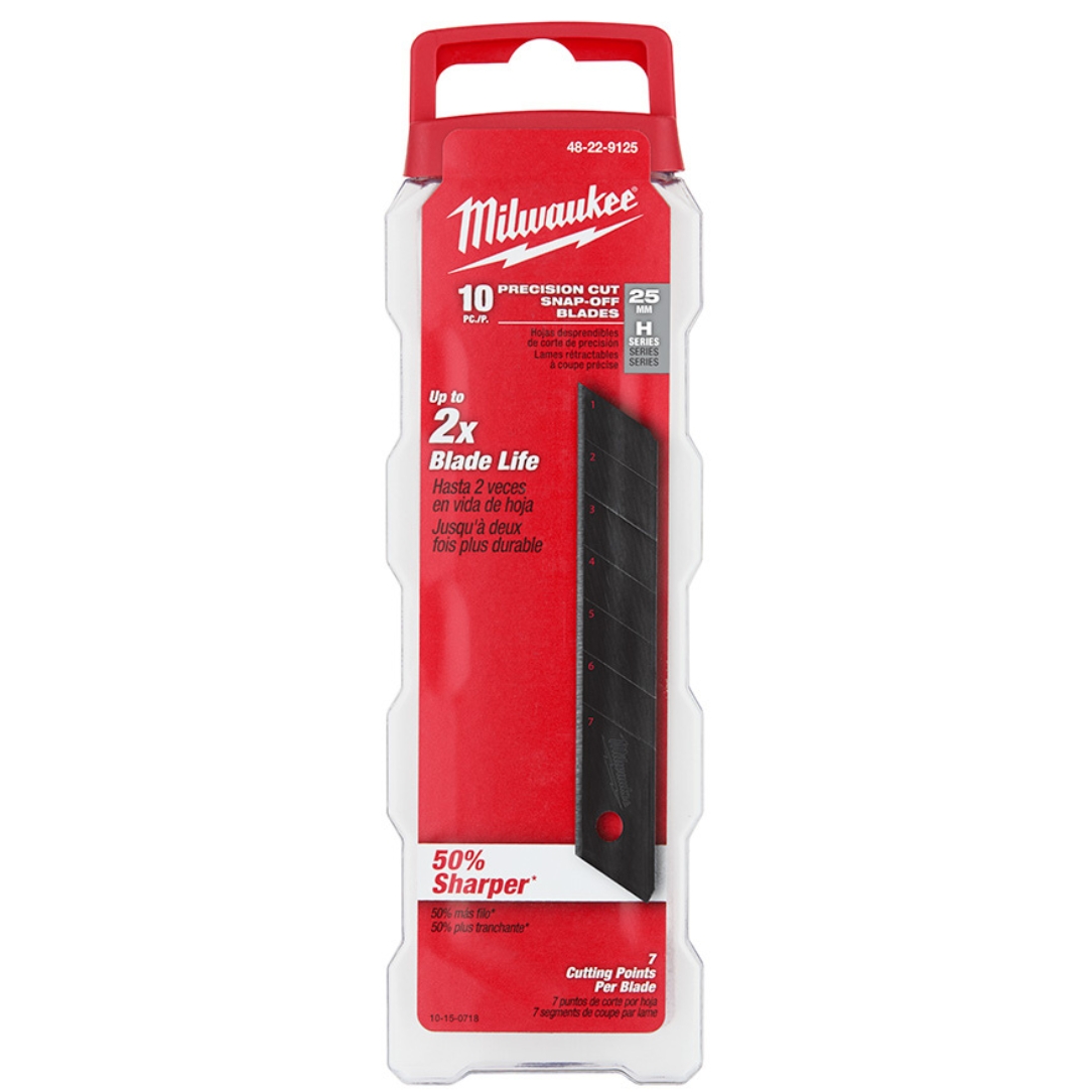Milwaukee 48-22-9125 25mm Precision Cut Snap-off Blades 10-Pack