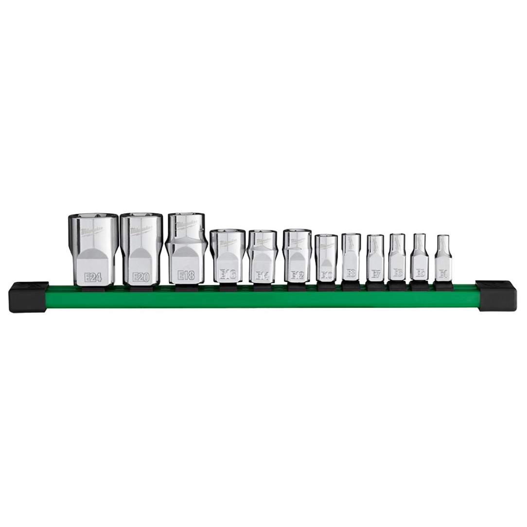 Milwaukee 48-22-9570 1/4″, 3/8″, and 1/2″ Drive External Torx Socket Set 12-Piece