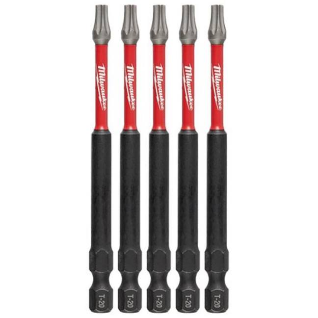 Milwaukee 48-32-4576 SHOCKWAVE Impact T10 x 3-1/2″ TORX Bits 5-Pack