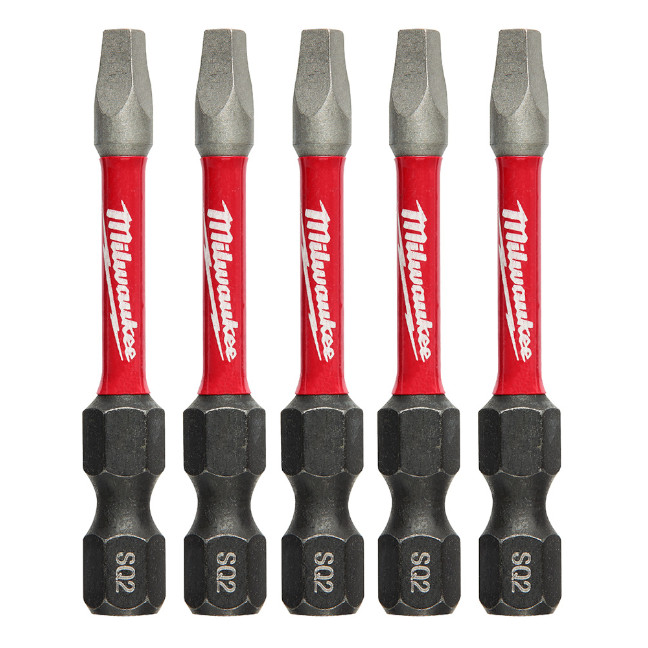 Milwaukee 48-32-4606 SHOCKWAVE Impact SQ2 X 2” Square Bits 5-Pack