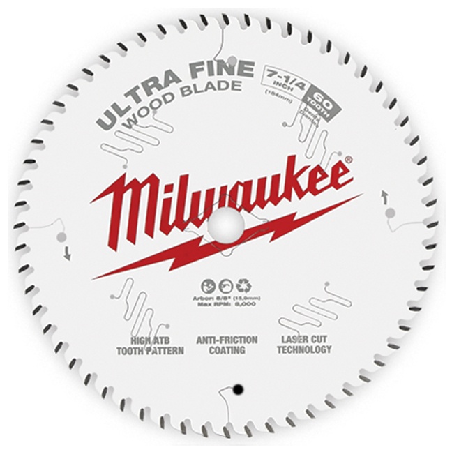 Milwaukee 48-40-0730 7-1/4″ 60T Ultra Fine Finish Circular Saw Blade