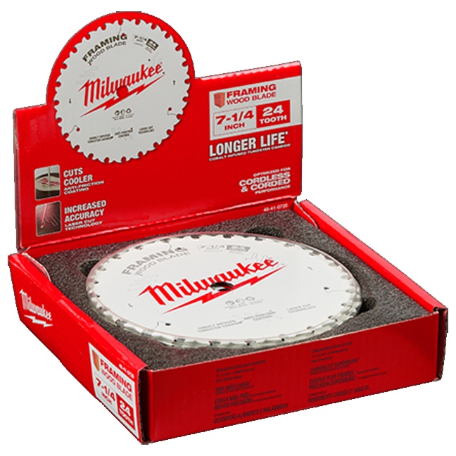 Milwaukee 48-41-0720 7-1/4″ 24T Framing Circular Saw Blades Bulk 10