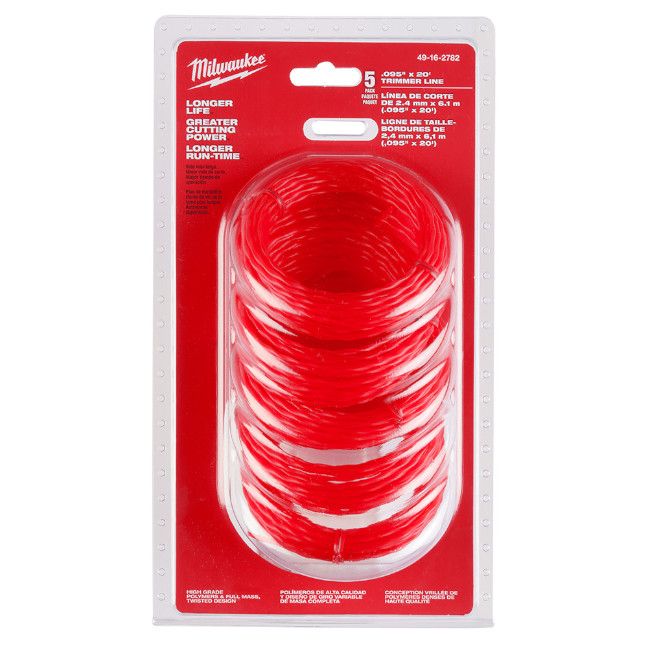 Milwaukee 49-16-2782 .095″ x 20ft Trimmer Line 5-Pack
