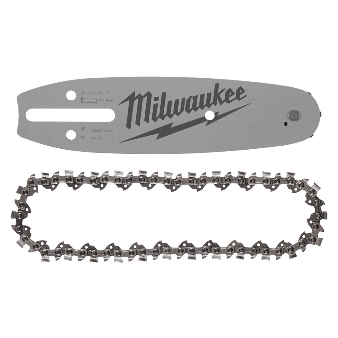 Milwaukee 49-16-2843 6-3/8″ LOW PROFILE Pitch .043″ Gauge Saw Chain and Guide Bar Set