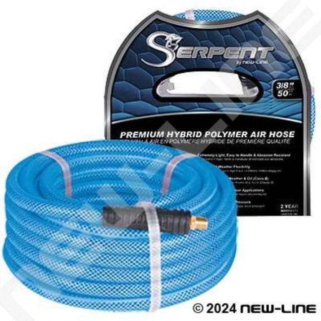 Newline A1436025x25-69 1/4″ ID x 1/4″ NPT Ends x 25ft Air Hose – Blue/Clear