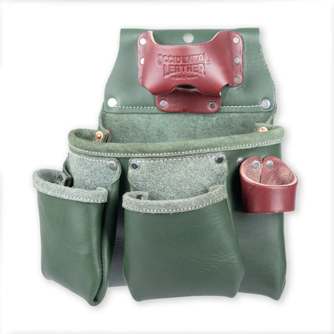 Occidental Leather G5018DB 3 Pouch Tool Bag with Tape Holder – Green