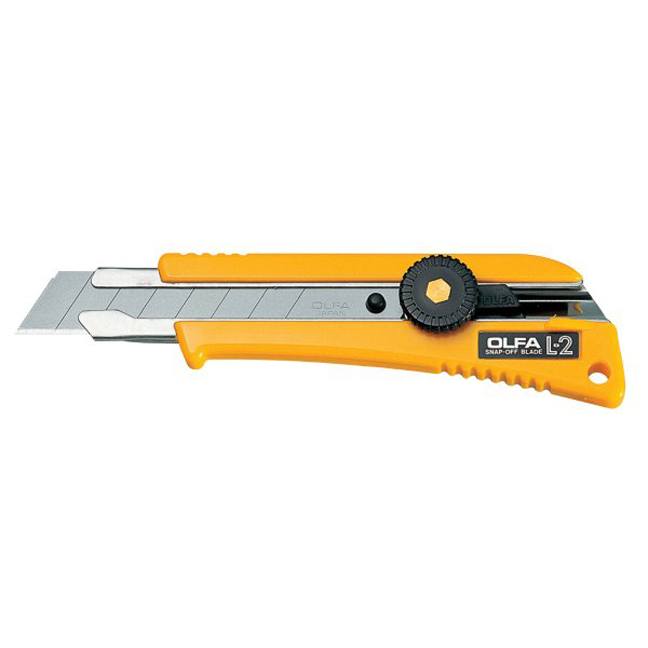 Olfa L-2 18mm Pistol-grip Ratchet-lock Utility Knife with Rubber-grip Inset