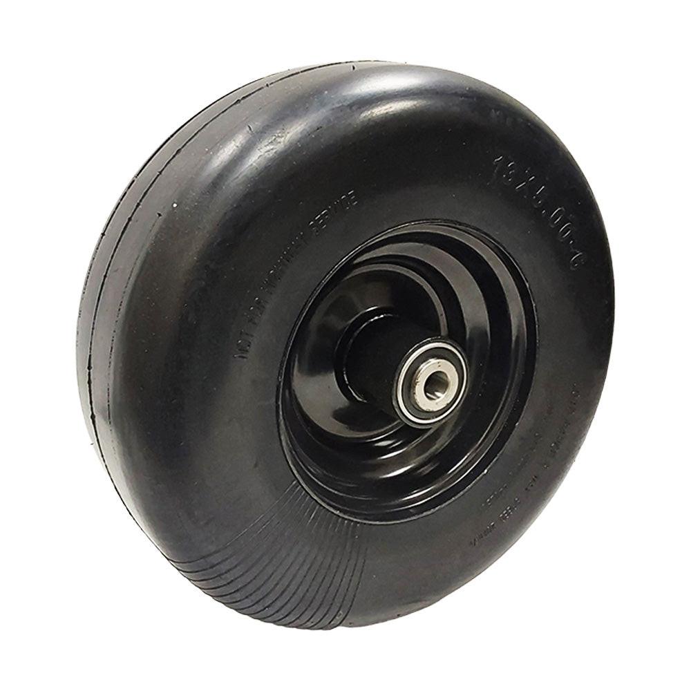 13X5-6 Black Rim Solid Smooth Puncture Proof No-Flat Tires Fit 72460039 Includes Axle Bolt Dust Coversand BearingS Replace 77410035