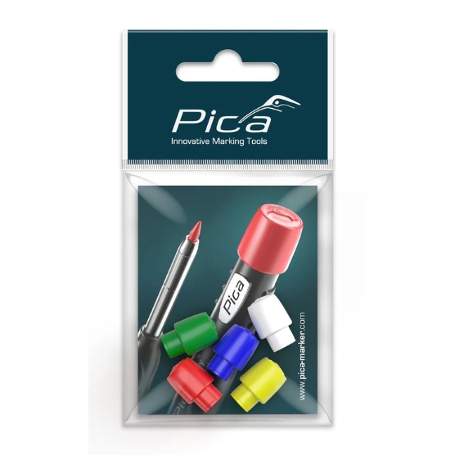 Pica 55801 Coloured Cap Set for Pica Dry Markers 5-Pack