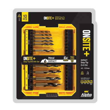 Alpha Onsite Plus Step Tip Drill Set Impact 4-12mm 10 Piece- SM10ST