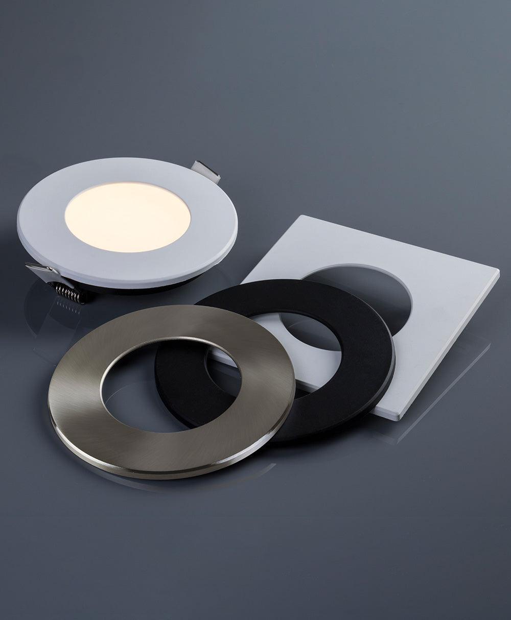 Liteline 4" SlimLED Plus Brushed Nickel Round Trim, Model SLM4-12W-RT-BN