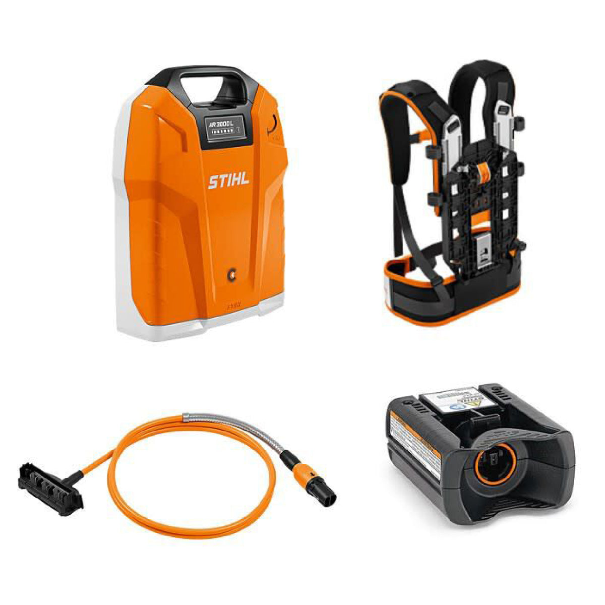 Stihl 7010 200 0011 AR 3000 L Backpack Battery w/ Carrying System Cable AP Adapter