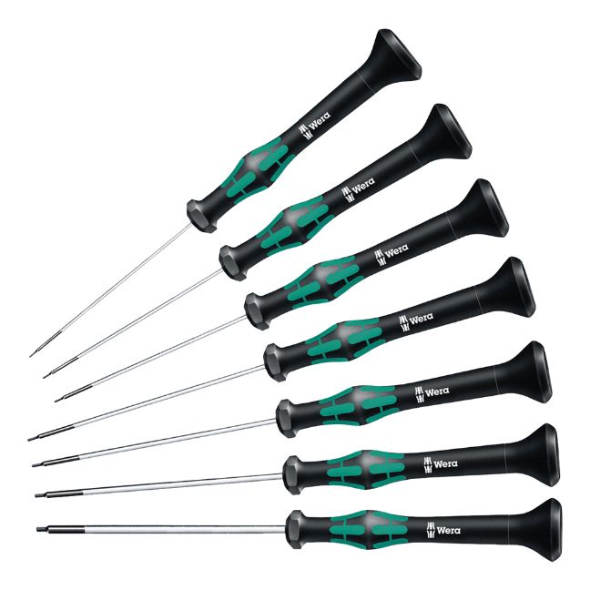 Wera 345273 2054/7 Kraftform Electronics Metric Micro Hex-Plus Precision Screwdriver Set 7-Piece