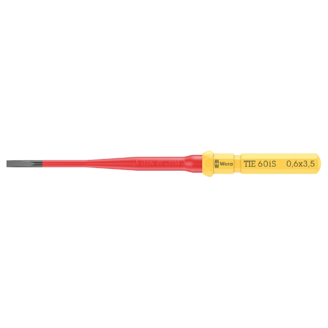 Wera 006506 KK VDE 60 iS Insulated Slim Screwdriver Blade for Slotted Screws 0.6mm x 3.5mm x 157mm