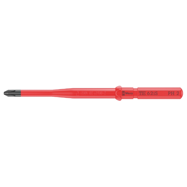 Wera 006513 KK VDE 62 iS Insulated Slim Screwdriver Blade for Phillips Screws PH2 x 157mm