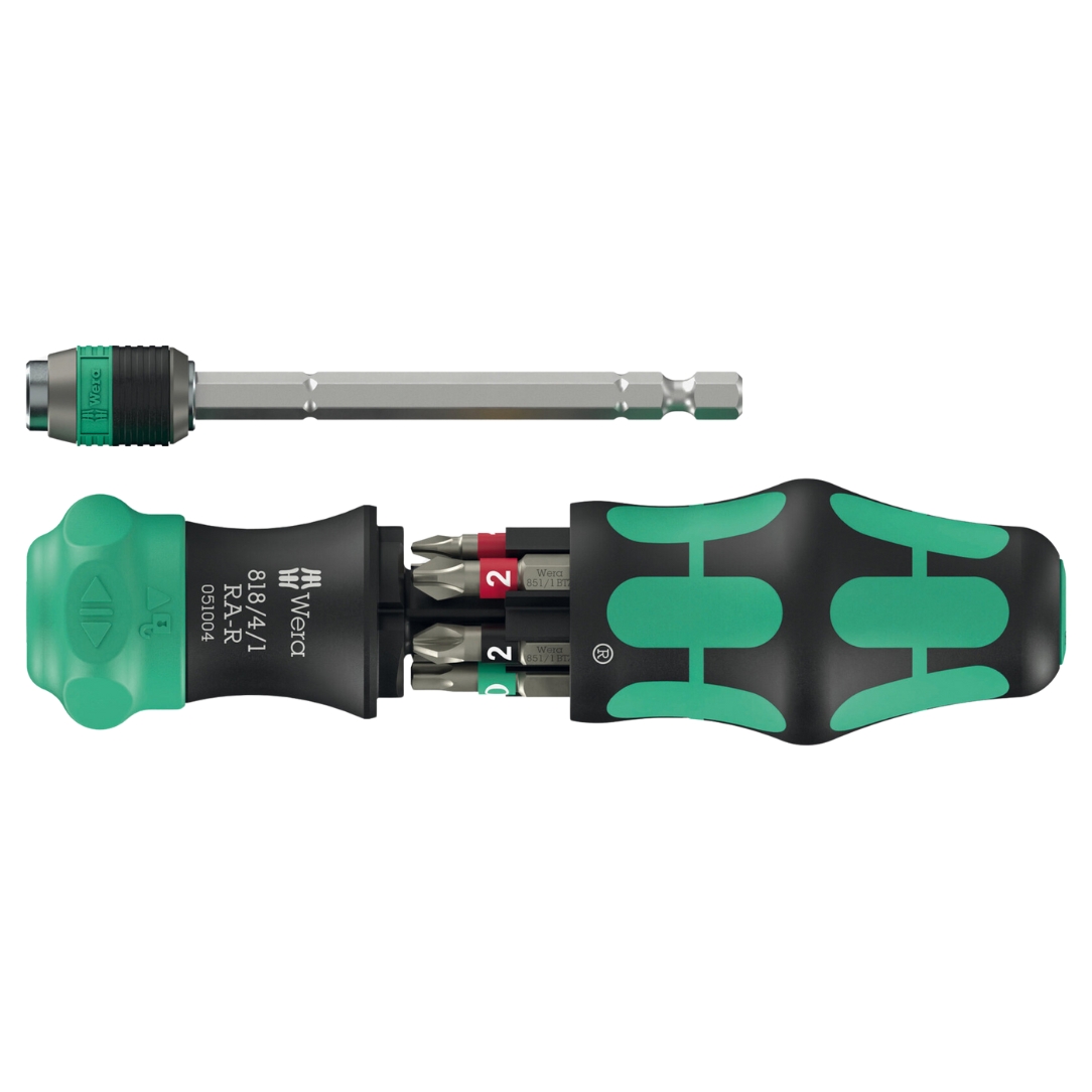 Wera 051513 Kraftform Kompakt 20 RA-R Ratcheting Bitholder Screwdriver 7-Piece