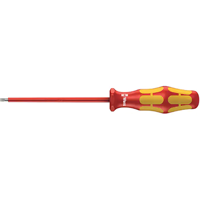 Wera 006105 160 i VDE Insulated Slotted Screwdriver 1/8″ x 4″ (3.0mm x 100mm)
