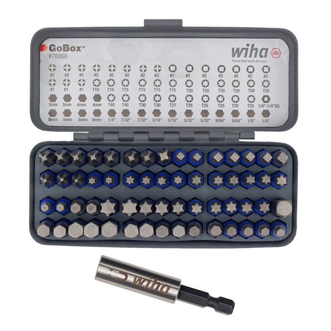 Wiha 76868 GOBOX TERMINATORBLUE Impact Bit Set 61-Piece