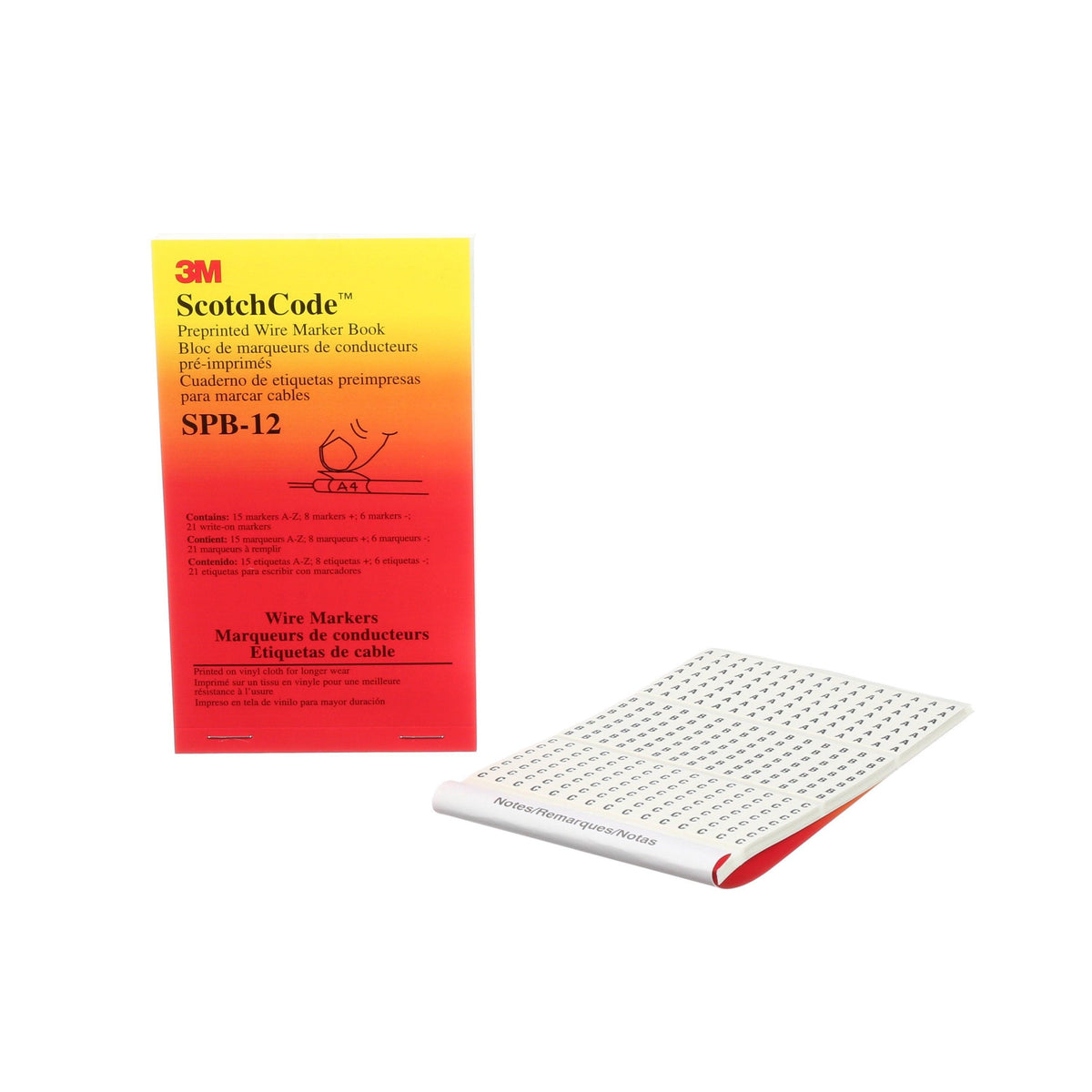 3M ScotchCode™ Pre-Printed Wire Marker Book, Letters a - z, Model SPB-12