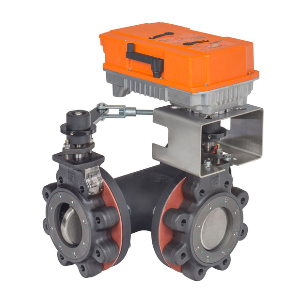 F7100-150SHP+PRXUP-MFT-T | Butterfly Valve | 4" | 3 Way | 451 Cv | w/ Non-Spring | 24 -240V | MFT | SW | NEMA 4XH | Belimo