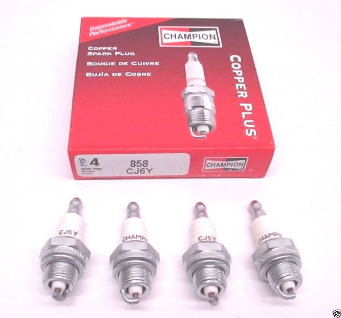 4 Pack Genuine Champion CJ6Y Spark Plug Copper Plus 858