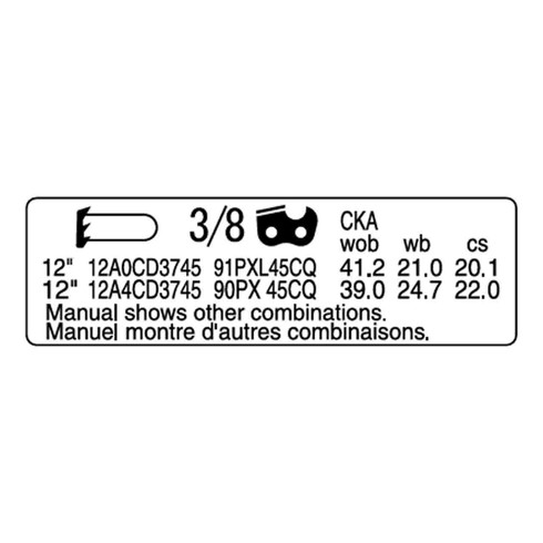 X524006760 LABEL BAR & CHAIN CS2511T ECHO Genuine OEM Part
