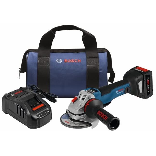 Bosch GWS18V-45PSCB14 CORE18V Brushless 4-1/2 in. Paddle Switch Angle Grinder 6.3Ah Kit
