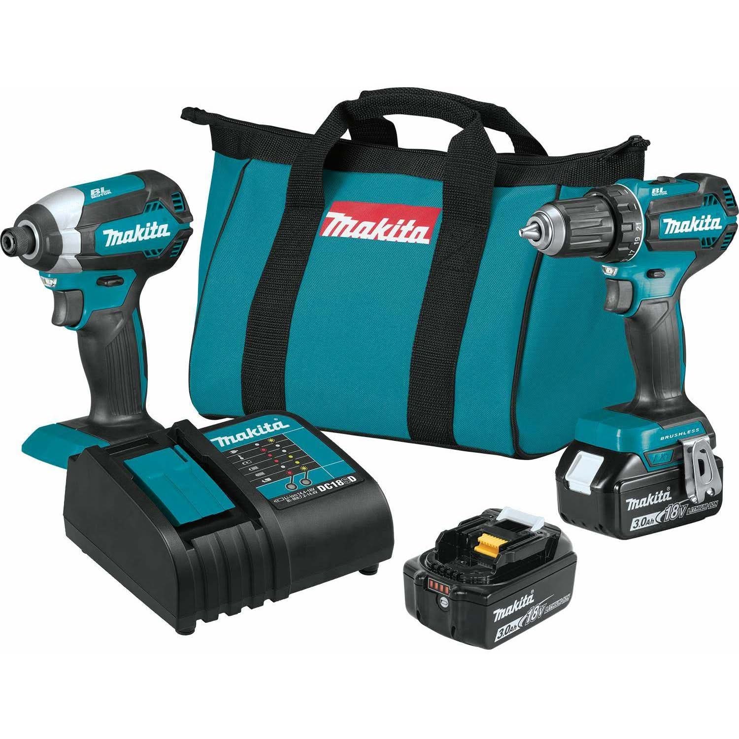 Makita XT281S 18V LXT Lithium-Ion Brushless Cordless 2-Pc. Combo Kit (3.0Ah)
