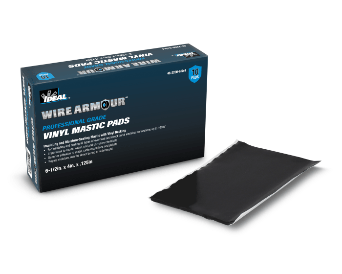 IDEAL Wire Armour Vinyl Mastic Pads, Model 46-2200-6.5X4*