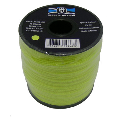 S&J Brickline 12 Strand 500m Fluro Green
