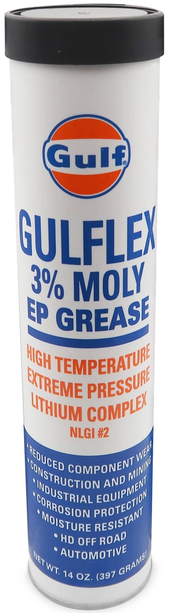 Gulflex 3% Moly NLGI 2 EP Hi-Temp Grease Cartridge 14 oz | GULF14