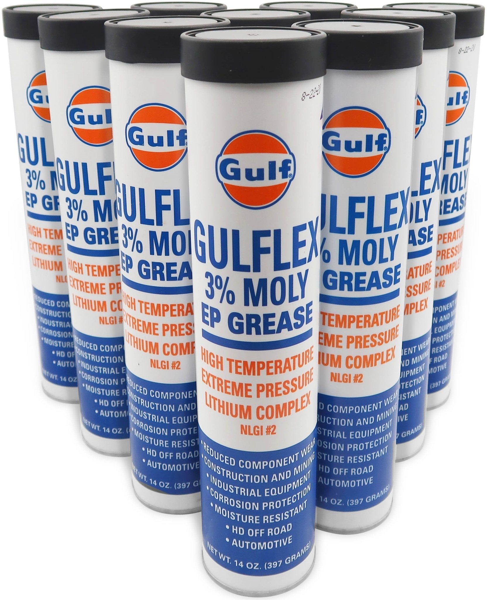 Gulflex Hi-Temp, EP, NLGI 2 Grease, Case of 10, 14 oz Cartridges| GULF14case