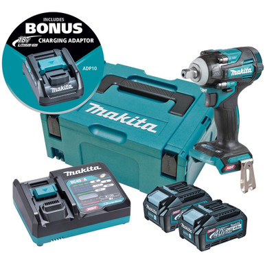 Makita 40V Max BL 1/2" Pin Detent Impact Wrench Kit - TW005GM203